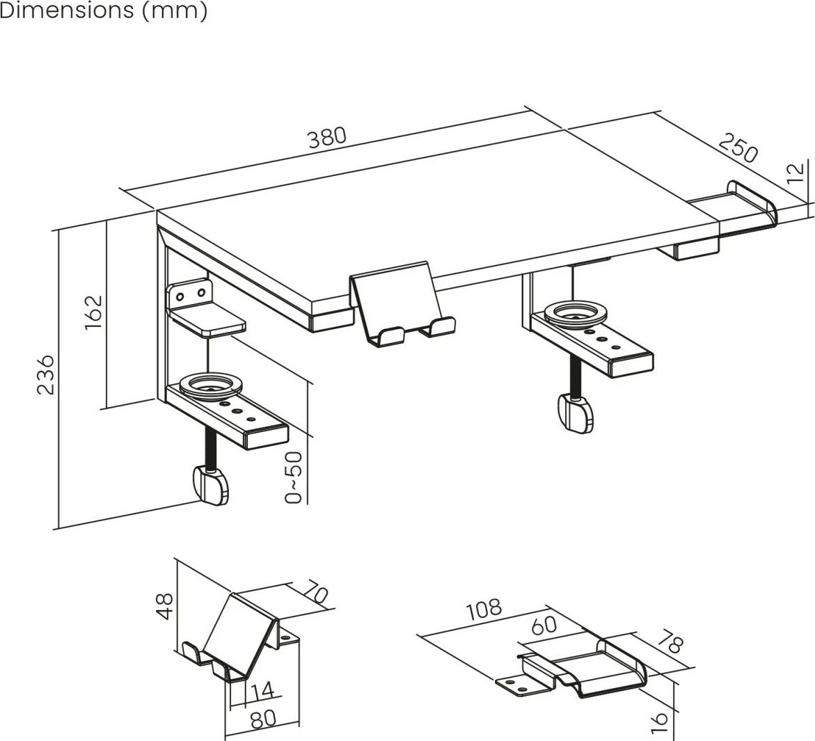 Mbajtëse laptopi Ergo Office ER-303 B, për tavolinë, e zezë Mbajtëse laptopi Ergo Office ER-303 B, për tavolinë, e zezë