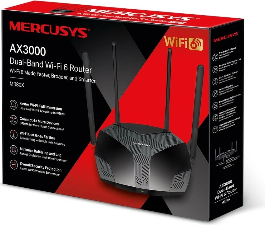 Router TP-LINK MR80X, WiFi 6, AX3000, 4 antena, i zi