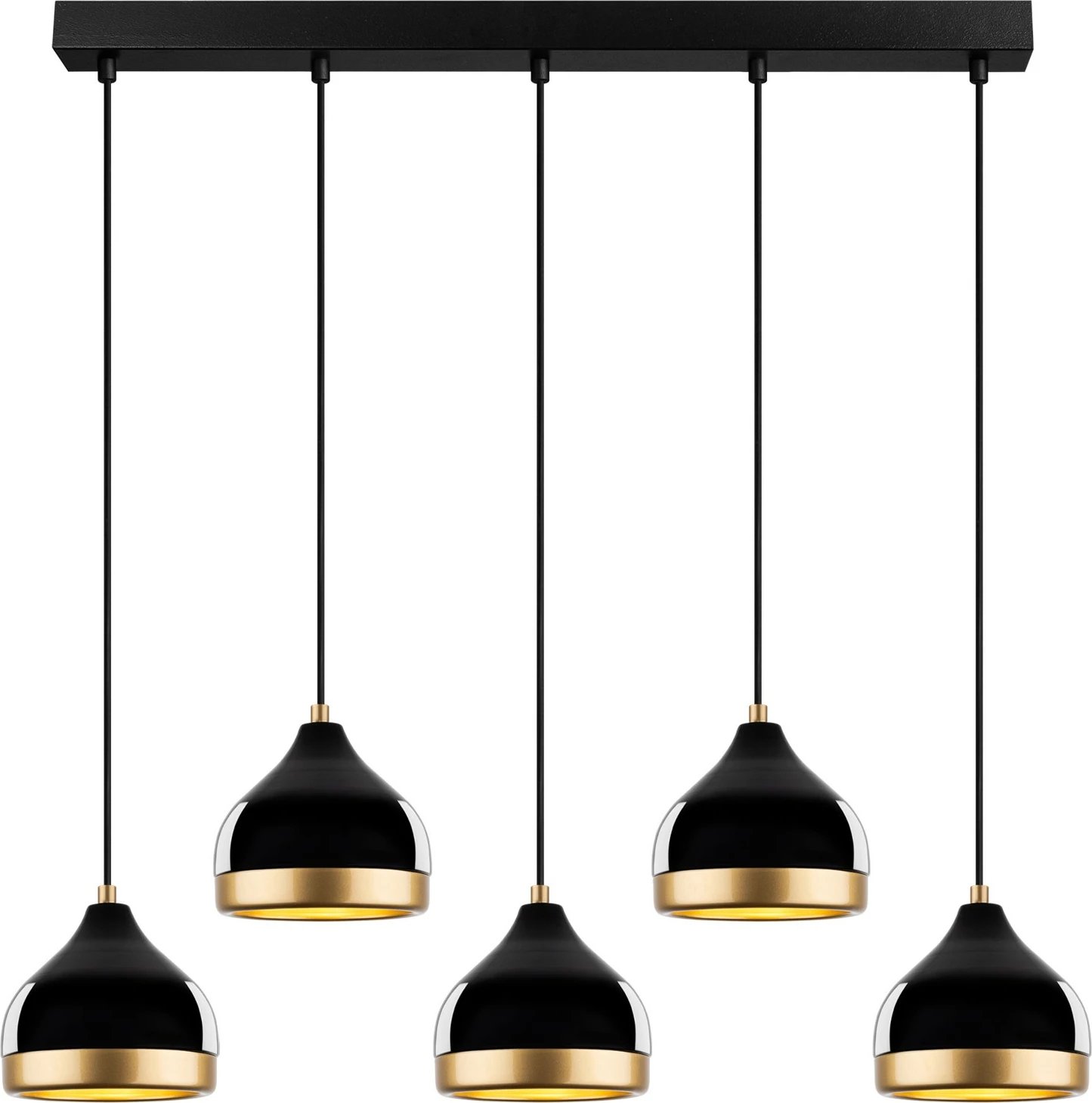 Llambë tavani Opviq Yildo M-7011, trup metalik, e zezë, lartësi e rregullueshme, 90x17x111cm