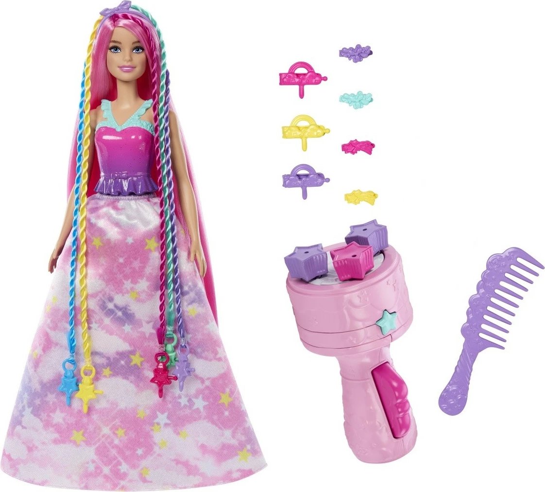 Kukull Barbie Dreamtopia Princess me kaçurrela, Mattel JCW55, me aksesorë, shumëngjyrëshe