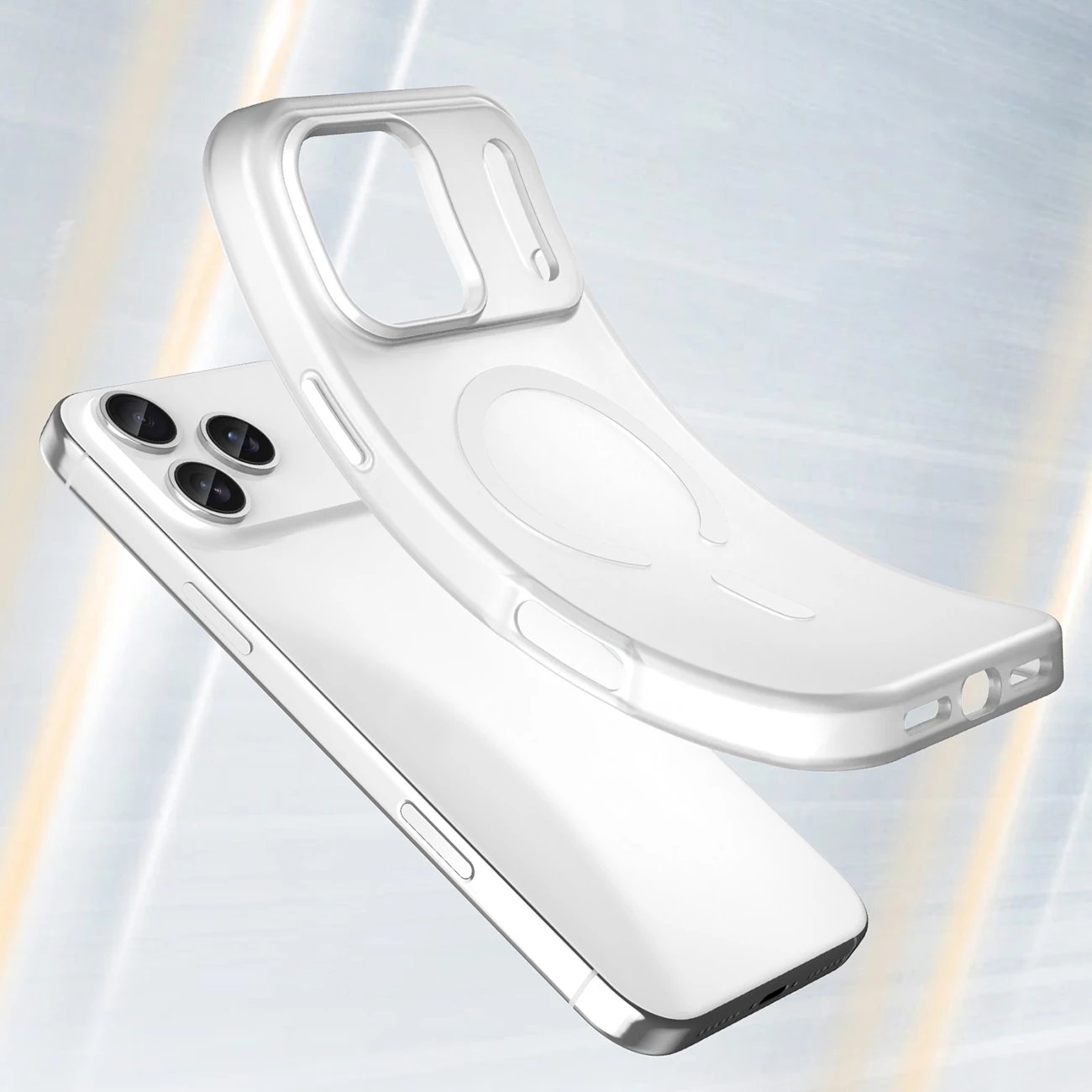 Mbështjellës Hurtel për iPhone 17 Pro, MagSafe, Mat, Bardhë