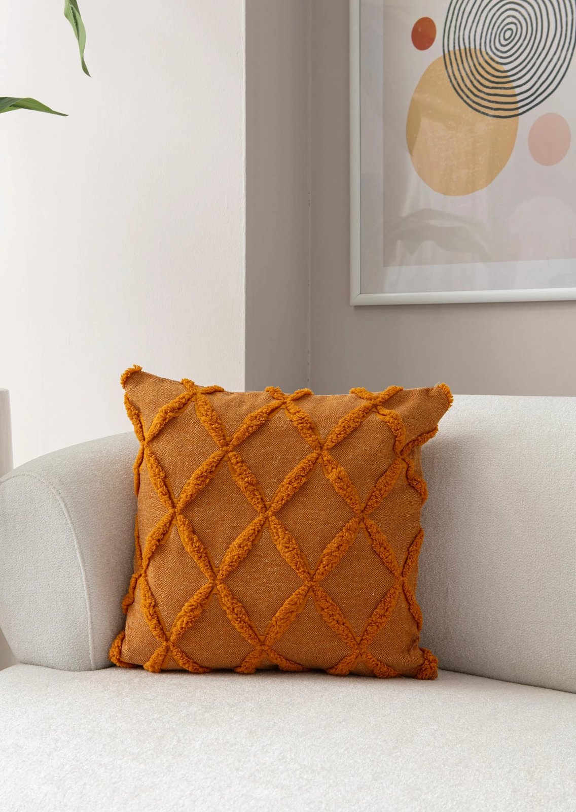 Jastëk dekorativ portokalli, Evila Originals, Tuffet - Orange v1, 43x43cm