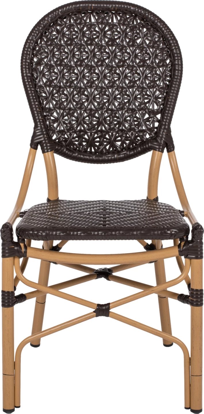 Karrige alumini me pamje bambuje dhe ratan PE në ngjyrë kafe FH5925.01 47x58x95Hcm