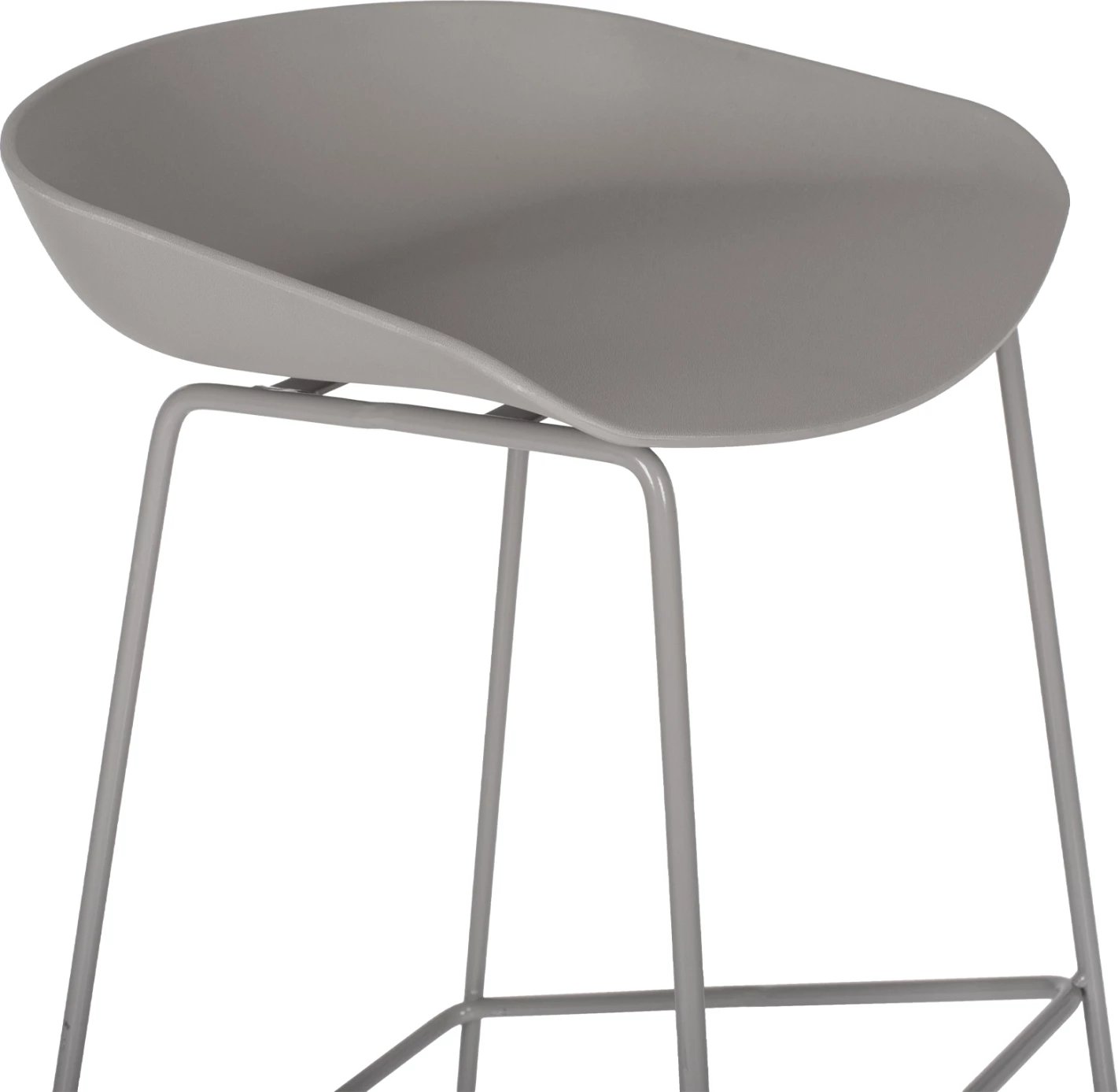 Karrige për bar metalike FH8450.10 me ulëse gri PP 47x47x83cm, set prej 2 copë