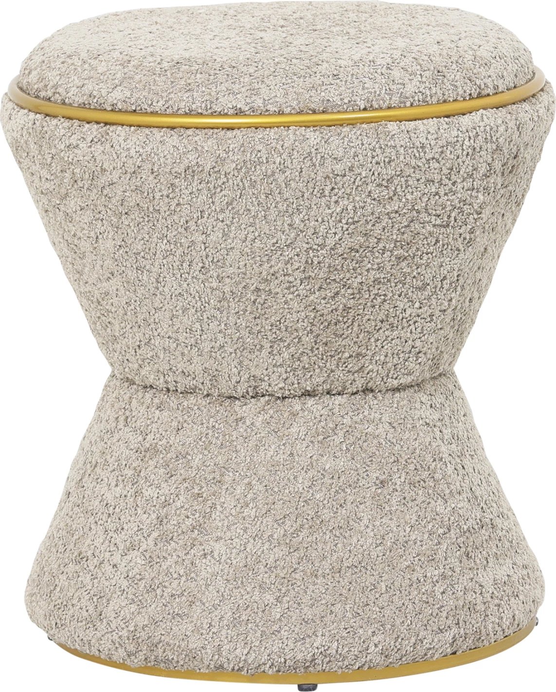 Karrige për bar, pëlhurë boucle, detaj ari, FH9604.18, Φ38.5x43H cm