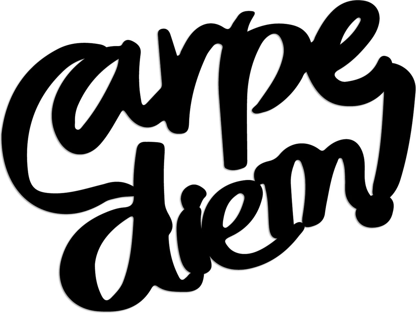 Aksesor dekorativ metalik për mur, Carpe Diem 5, ngjyrë e zezë, Wallity