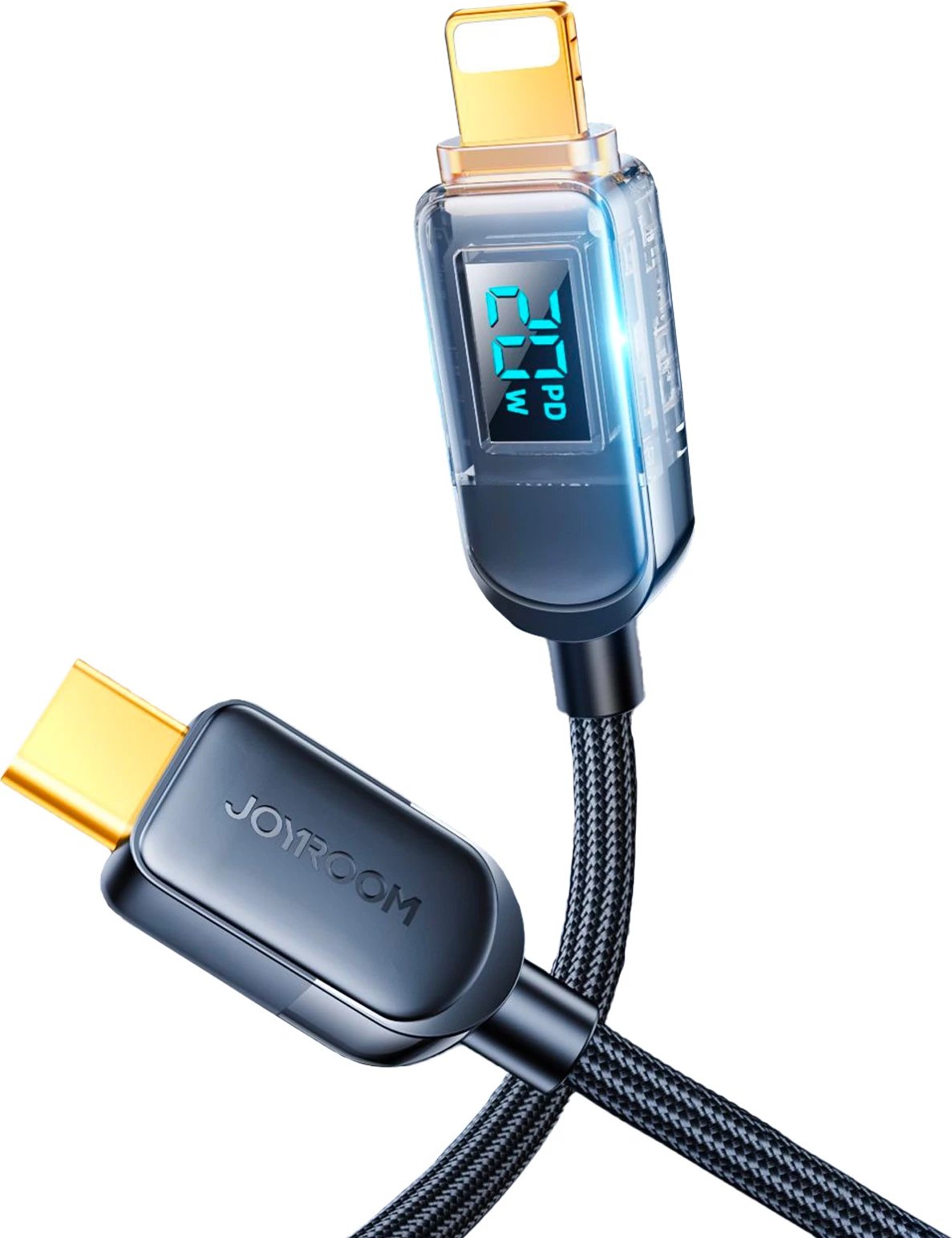 Kabllo Joyroom A4 S-CL020A4 USB-C në Lightning me ekran LED, 1.2m, 20W, e zezë