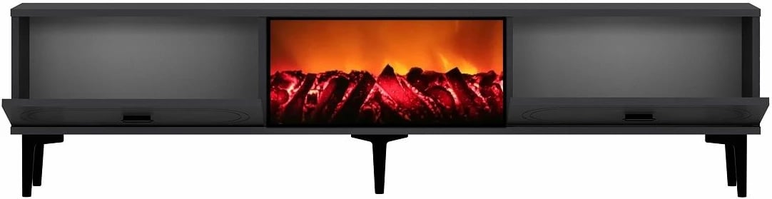 Komodë TV Skye Decor, ngjyrë antracit, me oxhak dekorativ