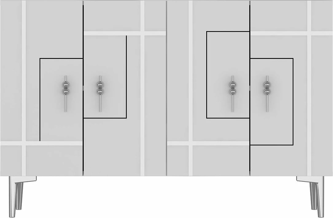 Konsol Skye Decor, ngjyrë bardhë, argjend