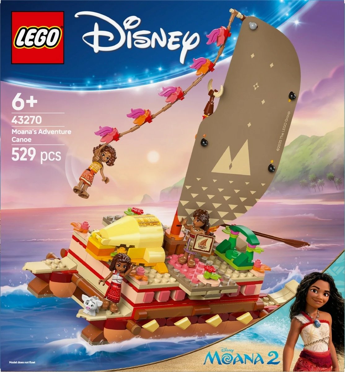 Set LEGO Disney Vaiana's Kayak Adventure 43270, 529 pjesë, për fëmijë