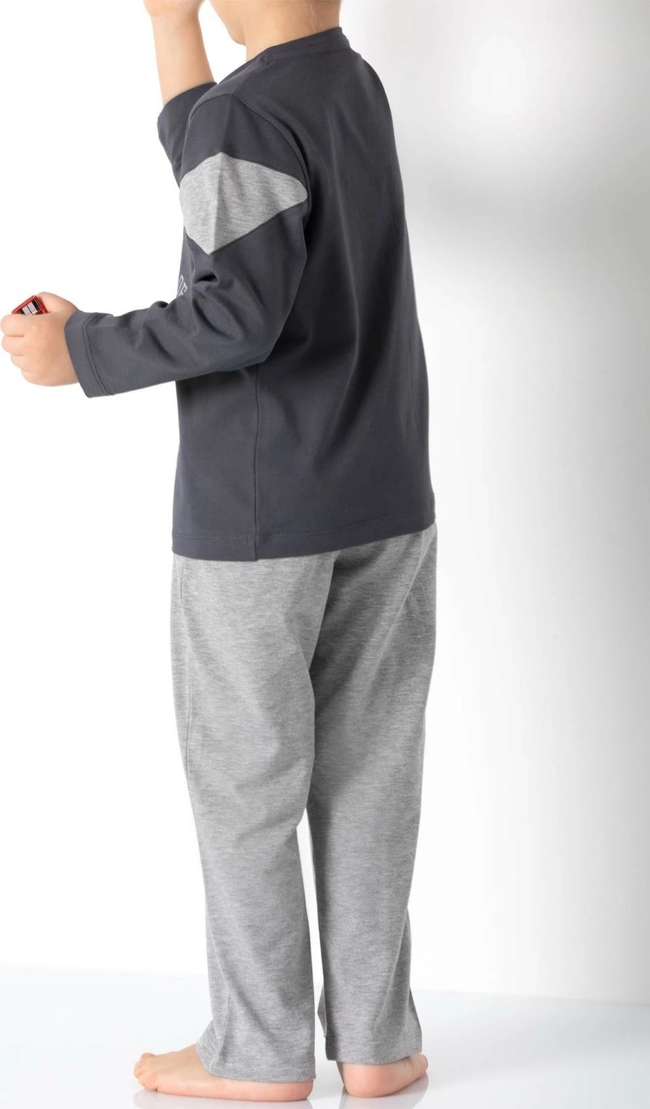 Pizhama për fëmijë Jumeon, 002-000704, ngjyrë gri e errët