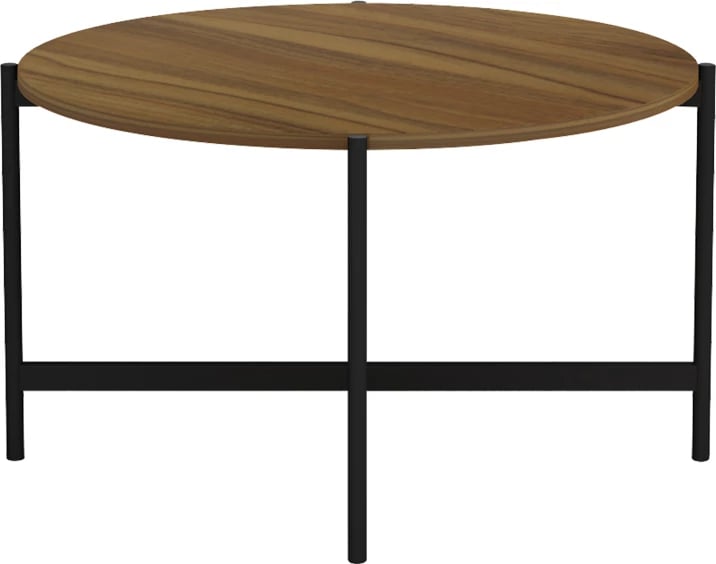 Tavolinë kafeje Aisle melamine, ngjyrë arre e zezë, D80x45cm