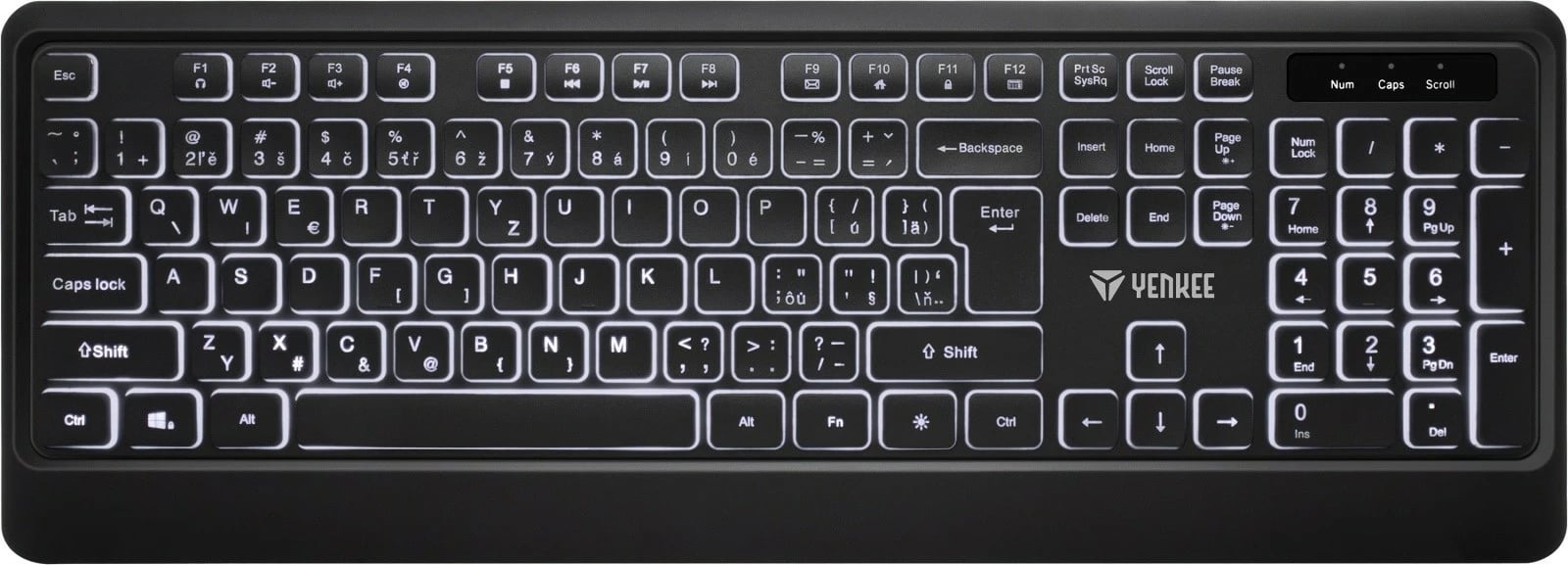 Kasë tastierë YENKEE VISION YKB 1025, me ndriçim LED, me kabllo USB, e zezë