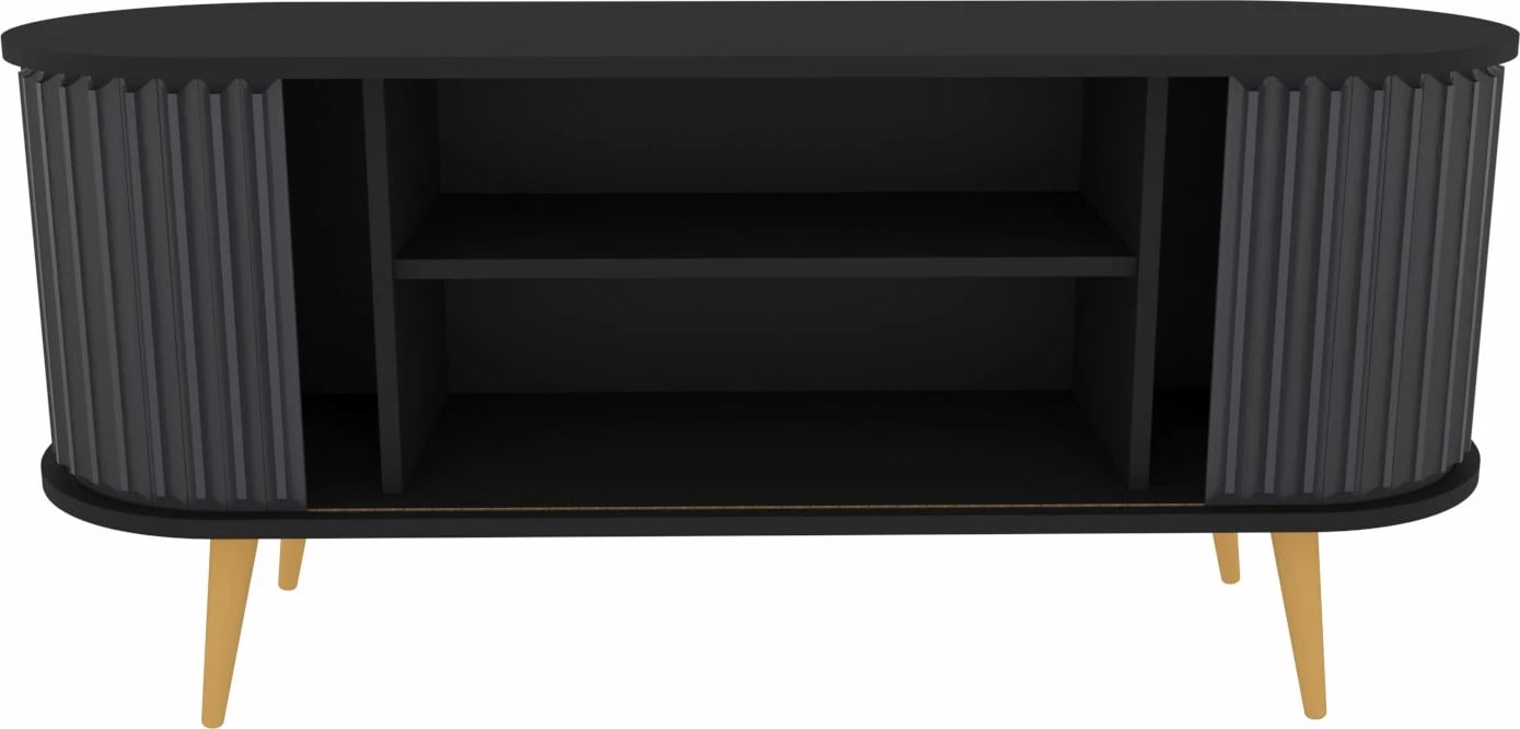 Komodë TV Skye Decor, e madhe, ngjyrë e zezë dhe antracit