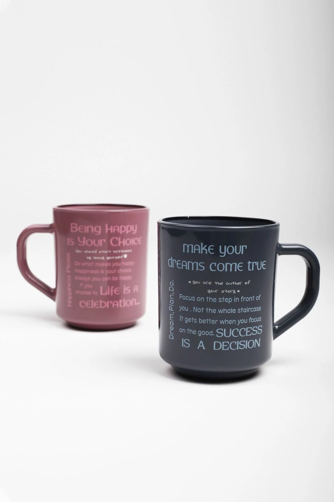 Set gotash prej qelqi, 2 copë, Hermia Concept, motivuese, ngjyrë fume & damson