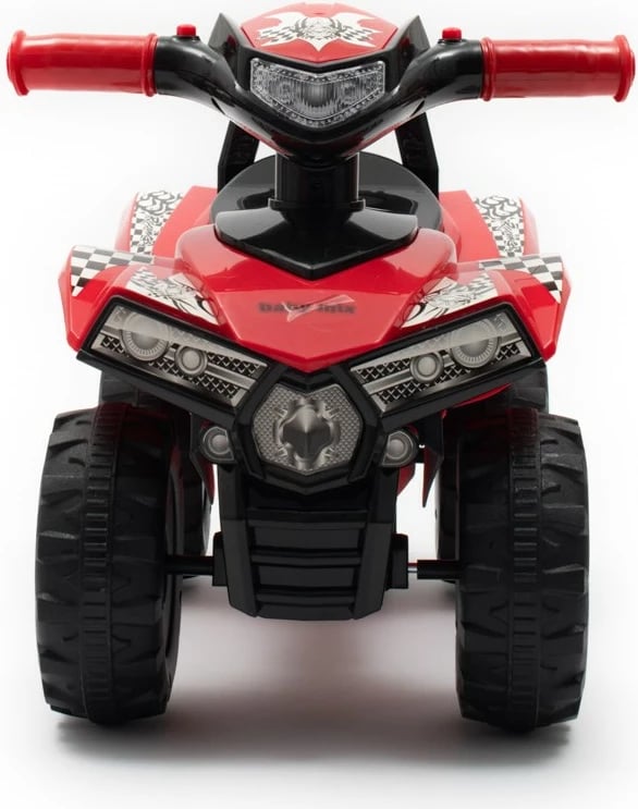 kuad me shtytje, Baby Mix, me tinguj e drita, për fëmijë 12–36 muaj, i kuq