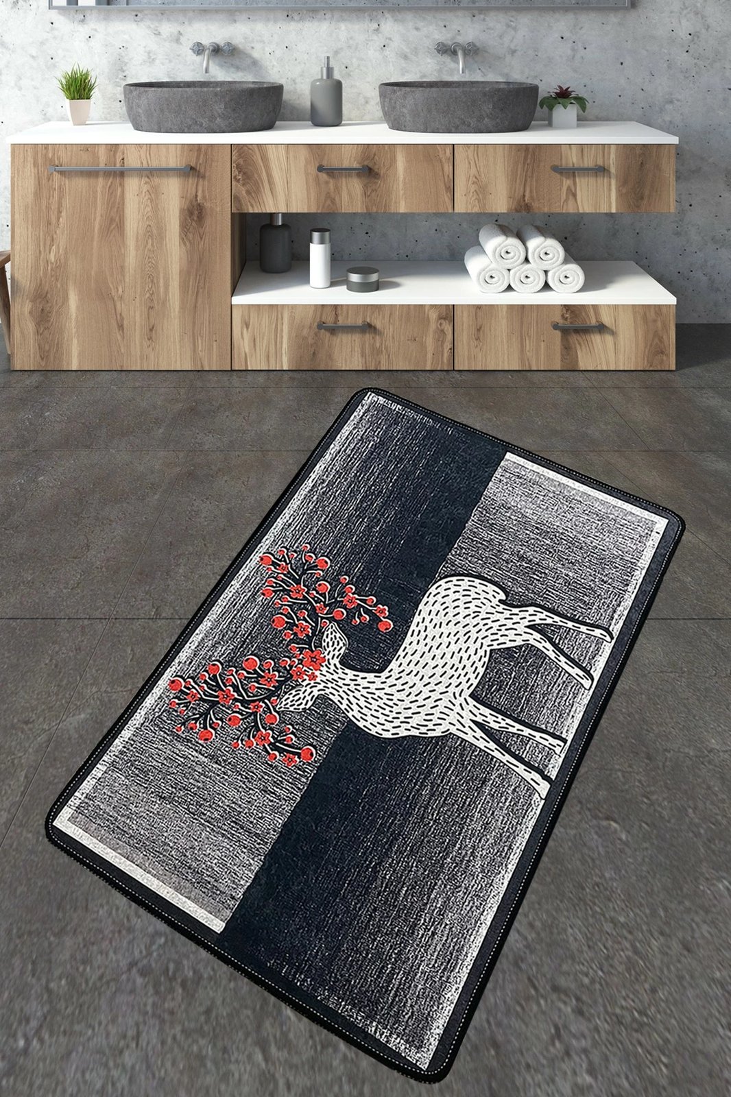 Tapet për banjo Mijölnir, Elafa, shumëngjyrësh, 70x120cm