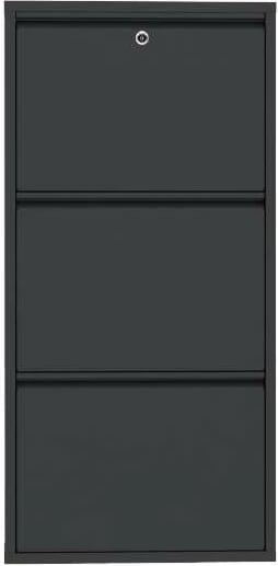 Dollap këpucësh metalik, 3 pjesë, ngjyrë antracit, Skye Decor