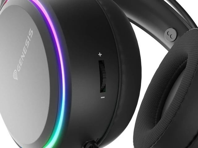 Kufje Genesis Neon 613 G2 RGB, me mikrofon, me kabllo, të zeza