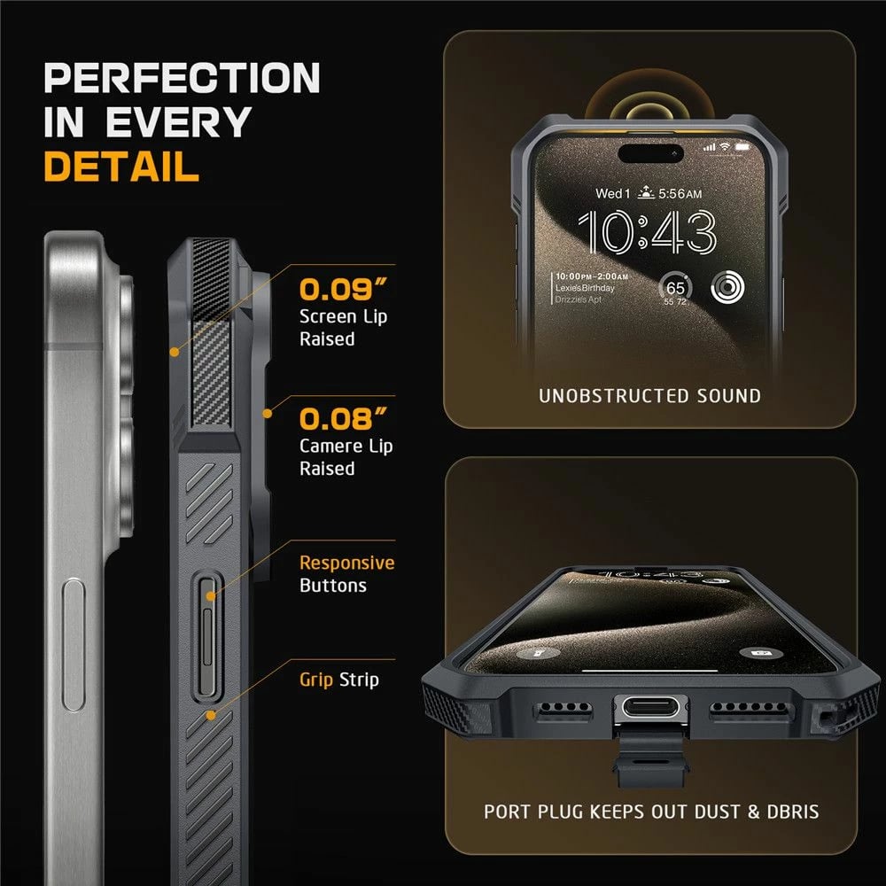 Mbështjellës Supcase UB Grip Mag për iPhone 16 Pro Max, MagSafe, Gri
