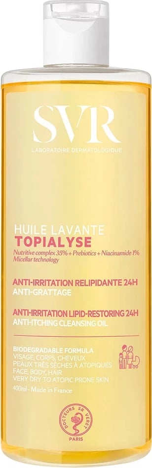 Vaj pastrues për trup dhe fytyrë SVR Topialyse Huile Lavante 400ml