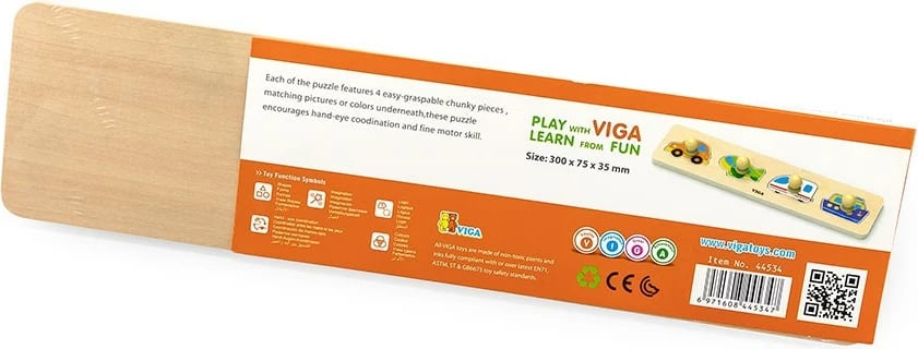 Puzzle druri me doreza, Viga Transport, 4 pjesë, shumëngjyrësh