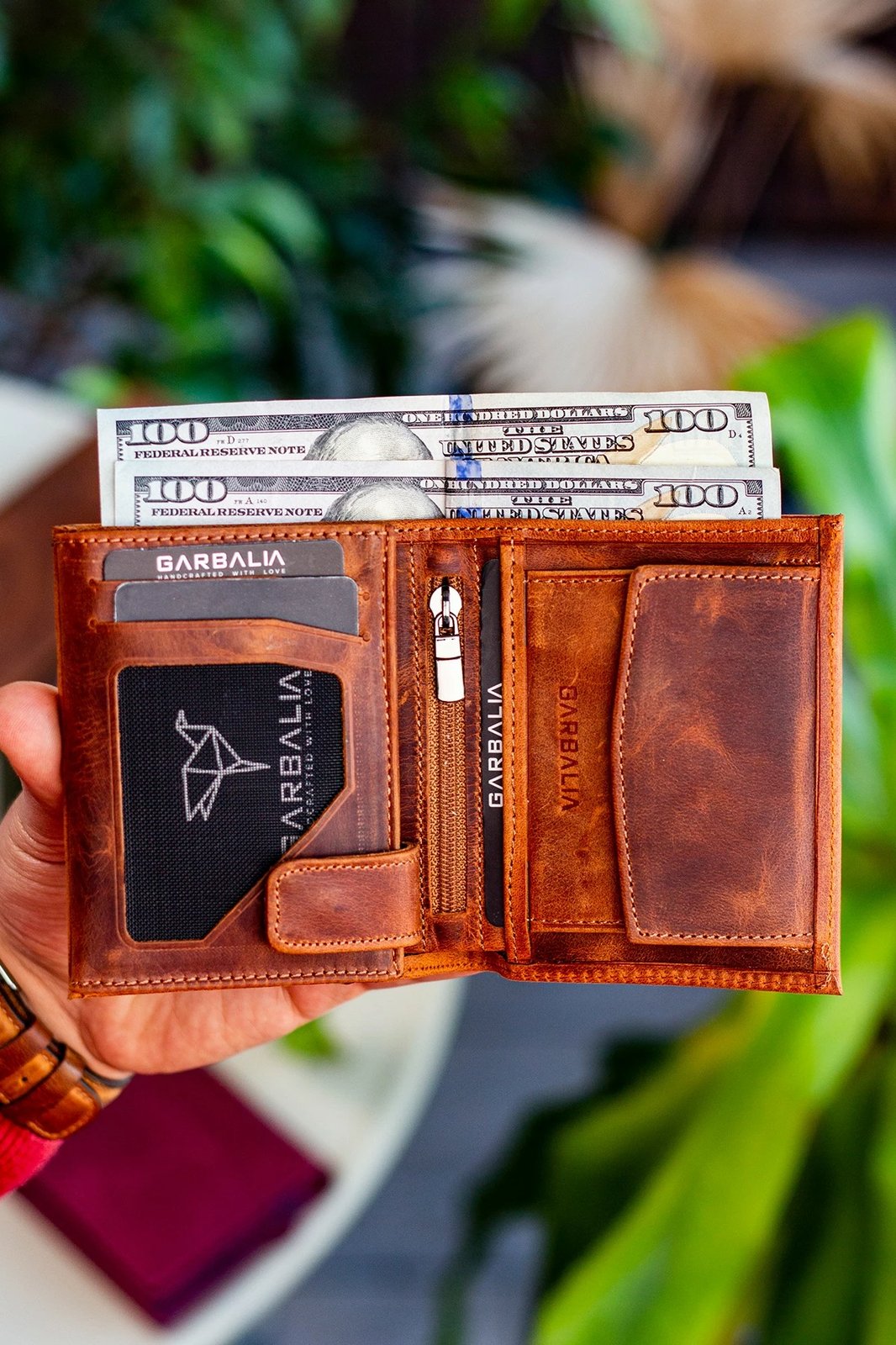 Portofol për burra, lëkurë natyrale, ngjyrë tan, Zoozie Bags Dortmund