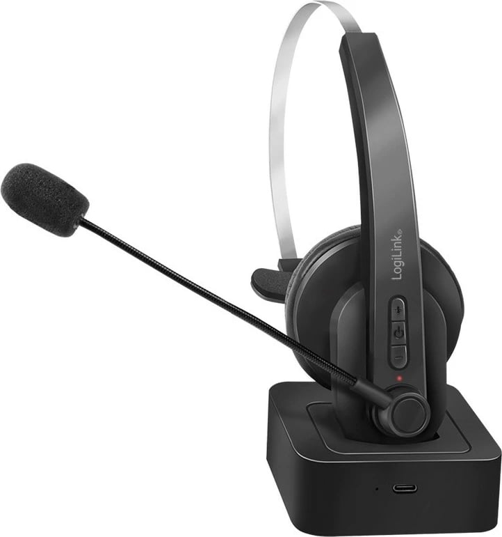Kufje Bluetooth LogiLink BT0059 me mikrofon dhe stacion karikimi, e zezë Kufje Bluetooth LogiLink BT0059 me mikrofon dhe stacion karikimi, e zezë