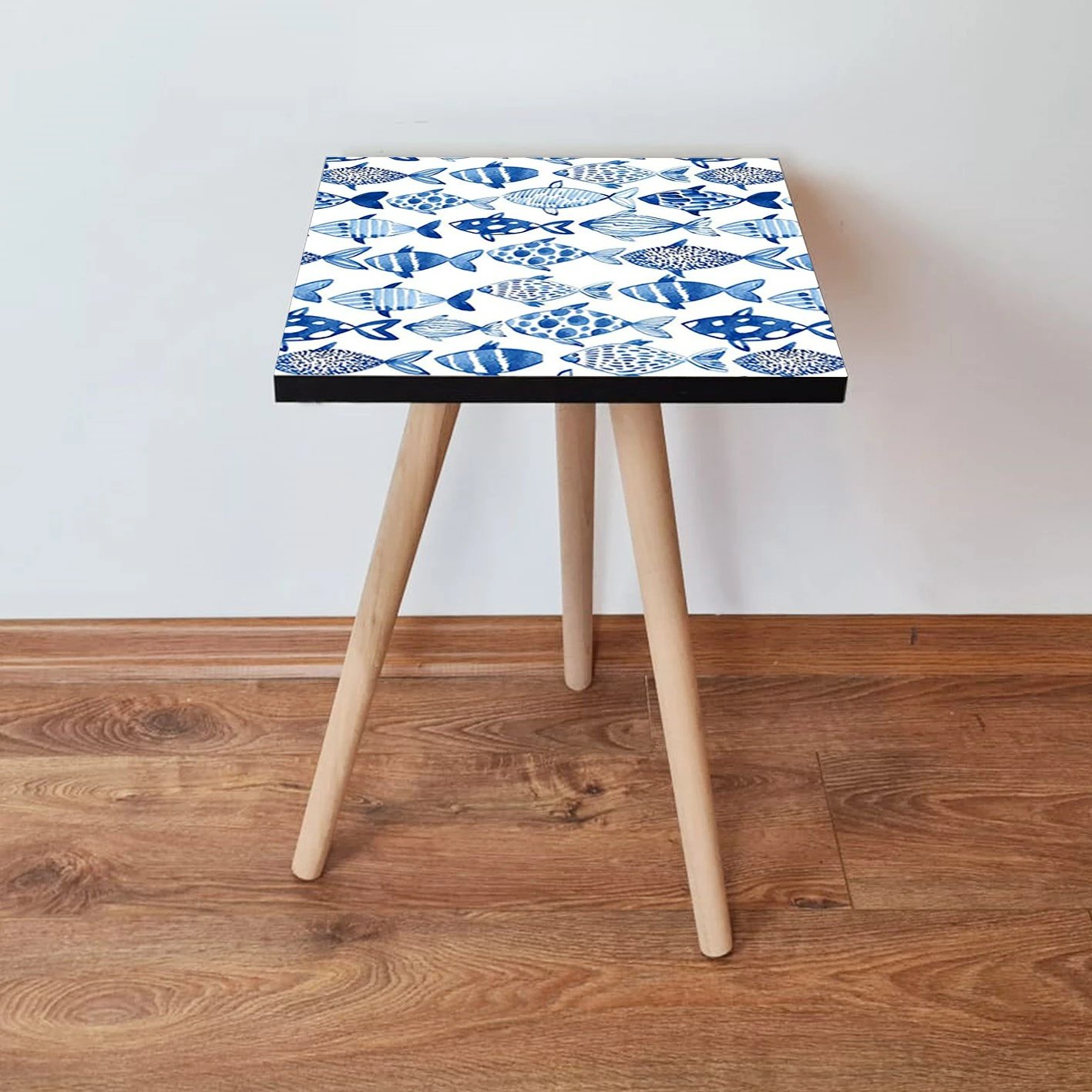 Tavolinë anësore Skye Decor, Shp277, e bardhë dhe kaltër