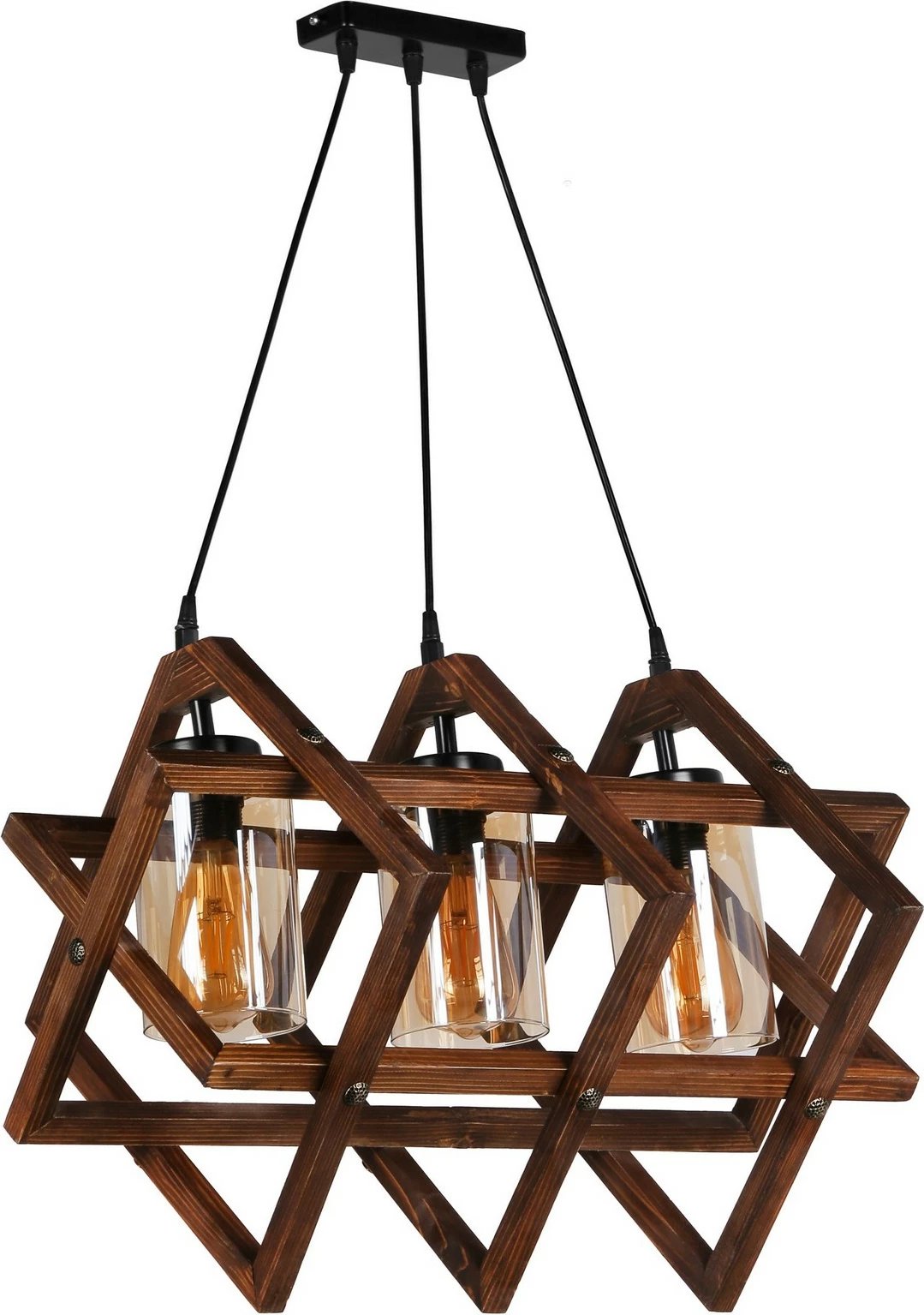 Llambë varëse prej druri, tre drita, ngjyrë arre, Berlin