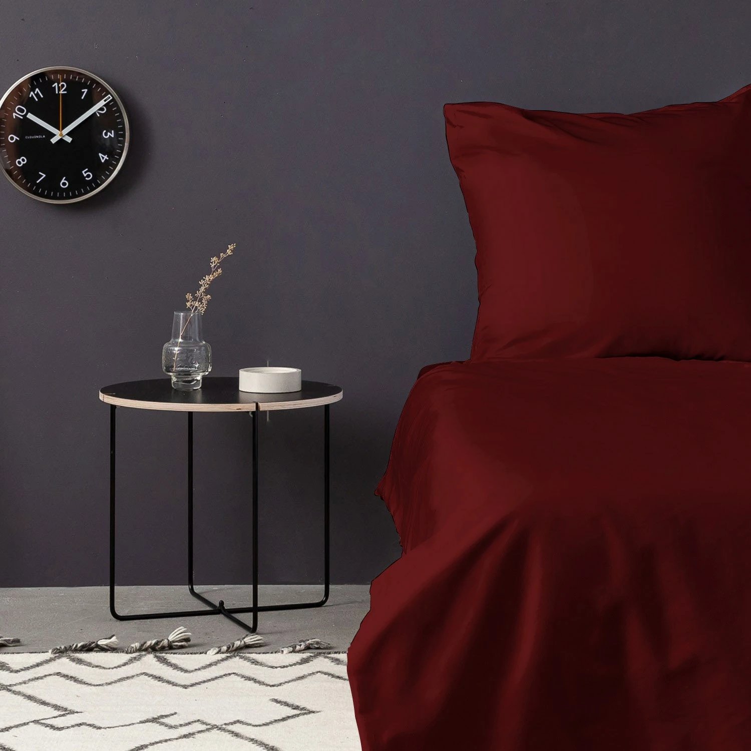 Set mbulesë jorgani sateni, një person, ngjyrë maron, L'essentiel Set mbulesë jorgani sateni, një person, ngjyrë maron, L'essentiel