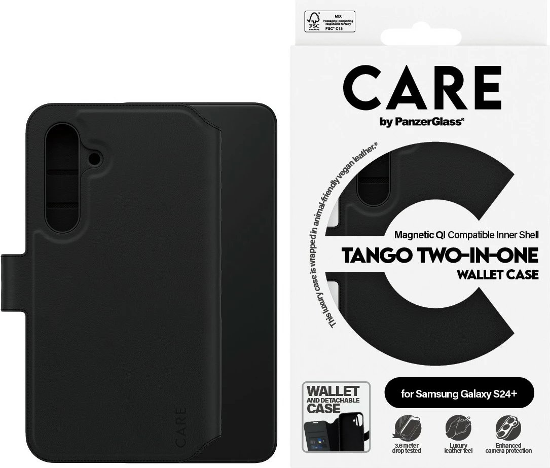 Mbështjellës PanzerGlass CARE Feature Case 2-in-1 MagSafe për Samsung S24+, i zi