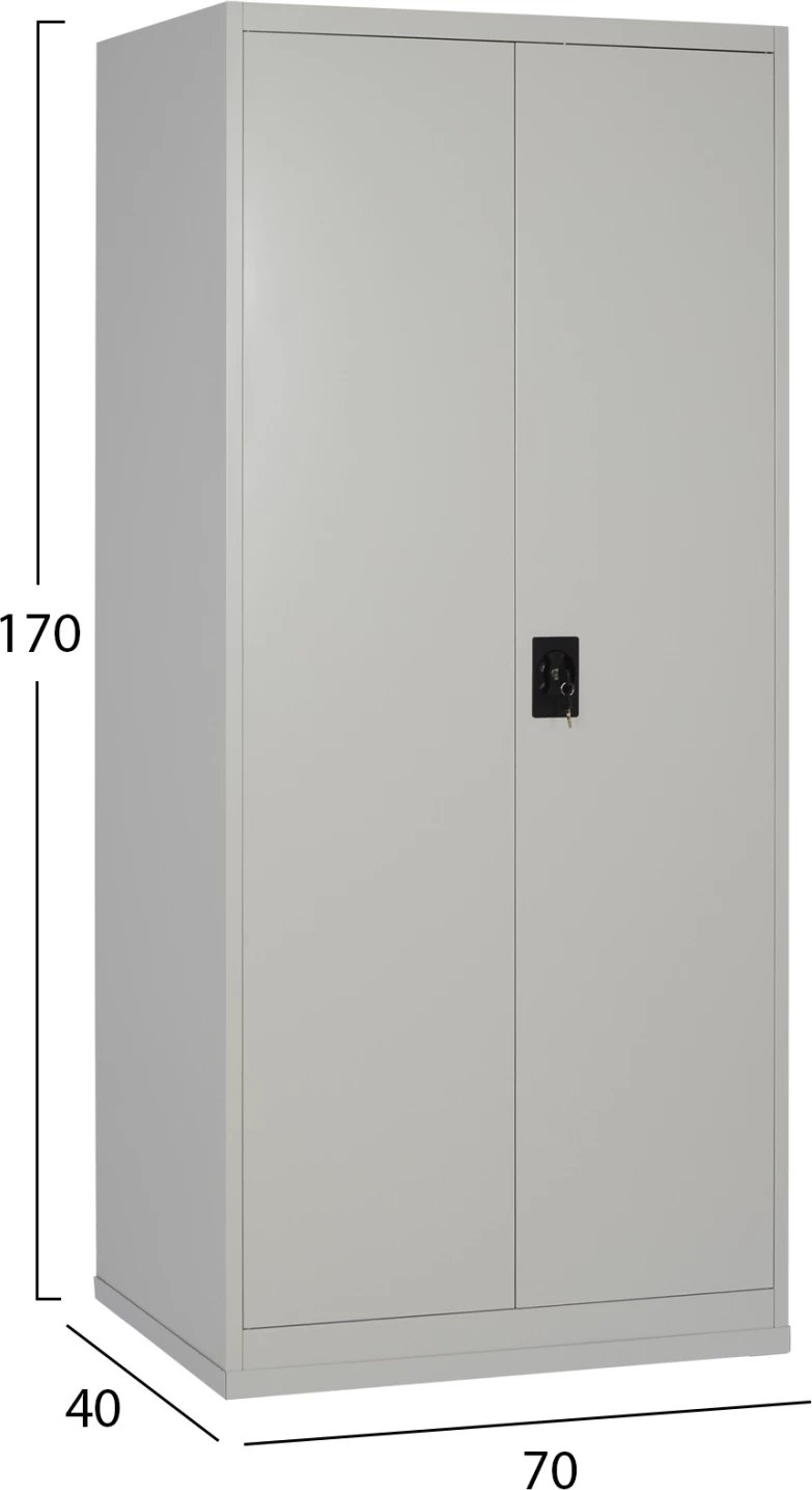 Dollap metalik dykanatësh HRONDA, 3 rafte, çelës, 70x40x170cm