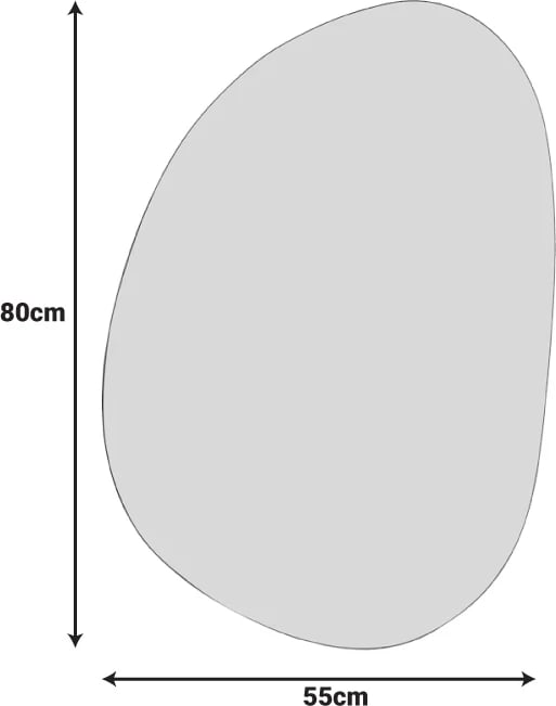 Pasqyrë Listro, formë organike, 55x1x80cm