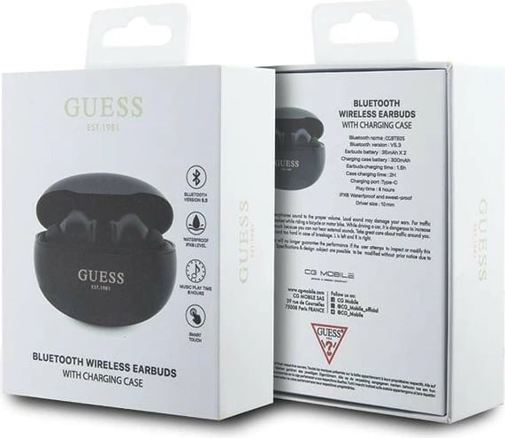 Kufje wireless GUESS GUTWST50EK, TWS, me stacion karikimi, e zezë Kufje wireless GUESS GUTWST50EK, TWS, me stacion karikimi, e zezë