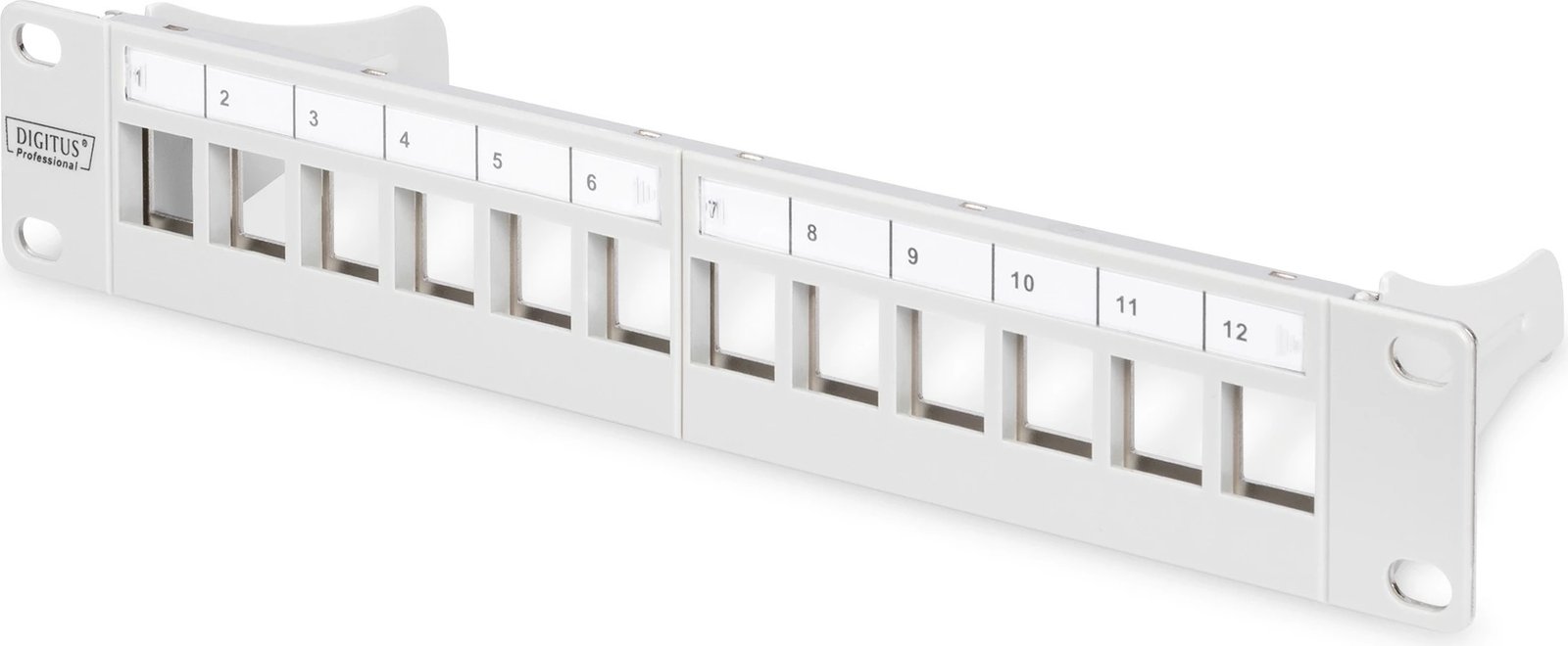 Patchpanel Digitus modular 12-portë, 1U, gri