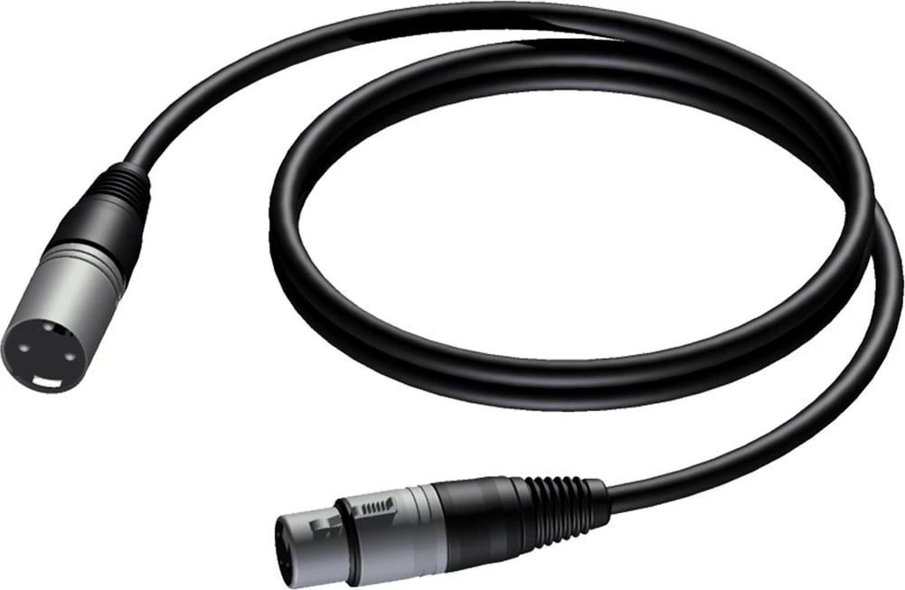 Kabllo audio PROCAB CAB901/5, XLR mashkull-femër, 5 m, e zezë