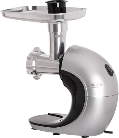 Pajisje kuzhine 3‑në‑1, Adler AD 4131, shtrydhëse e ngadaltë 90–105 rpm, mulli mishi #8 me sita 3/5/7 mm, grirëse perimesh, 150 W, 650 ml