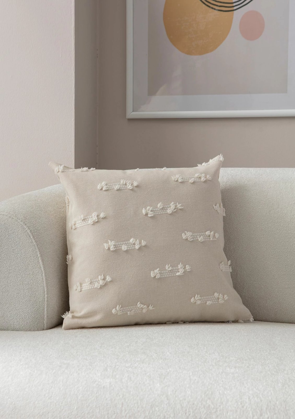 Jastëk dekorativ, mbulesë krem, Evila Originals, 43x43cm