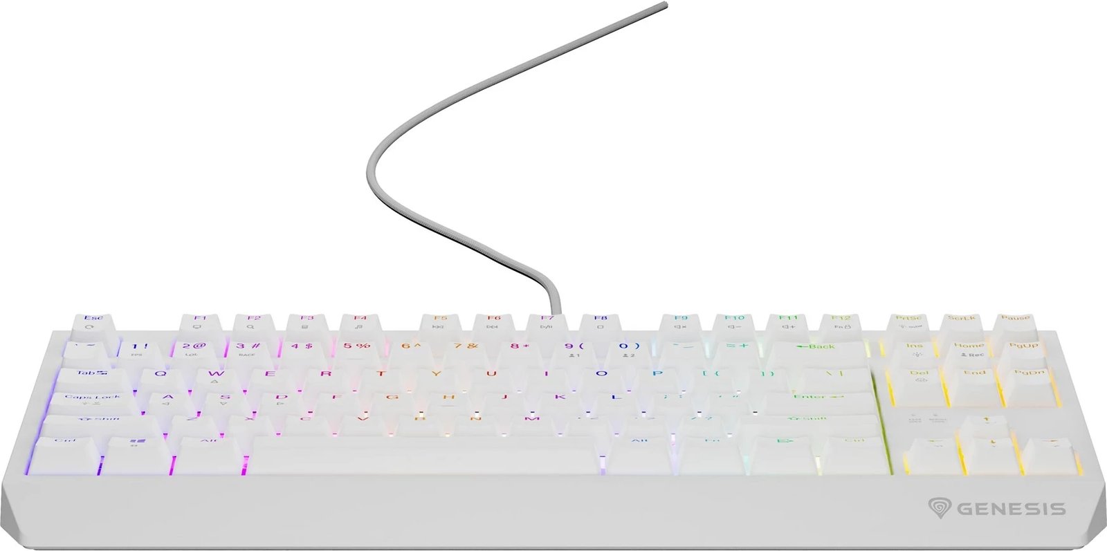 Tastierë mekanike GENESIS Thor 230 TKL, QWERTY, US English, RGB, e bardhë