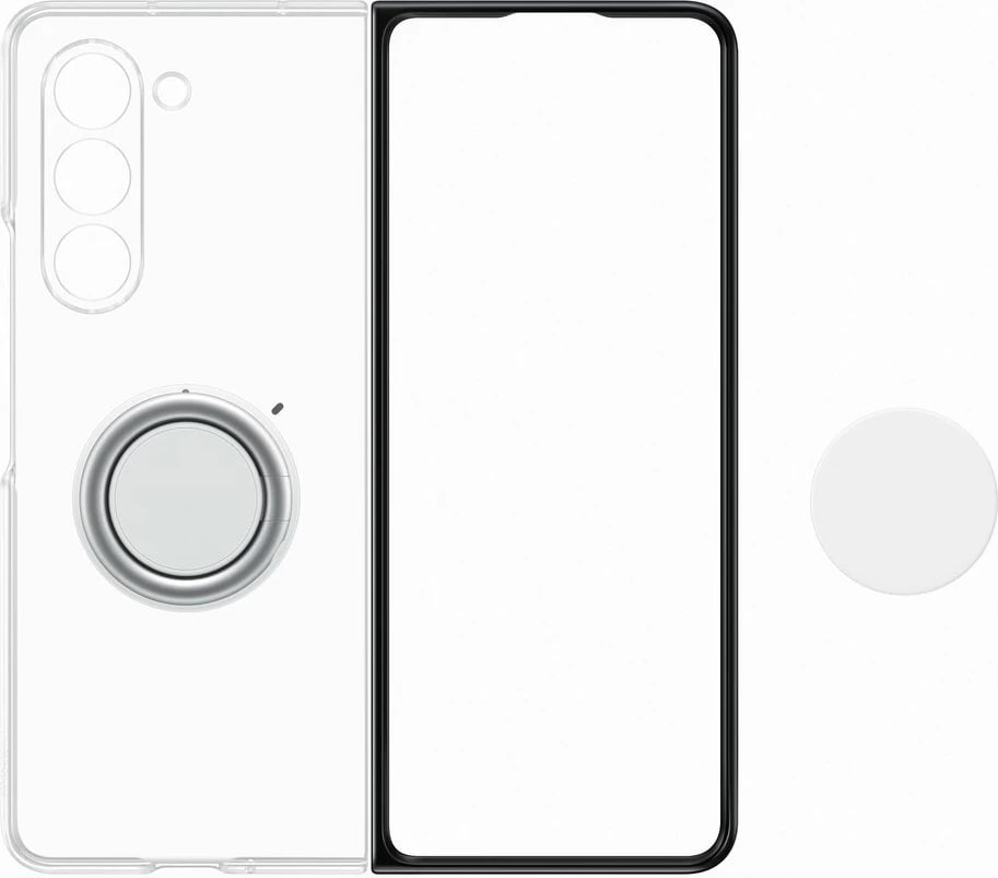 Mbështjellës silikoni Samsung Galaxy Z Fold 5 me mbajtëse gishti, Transparent