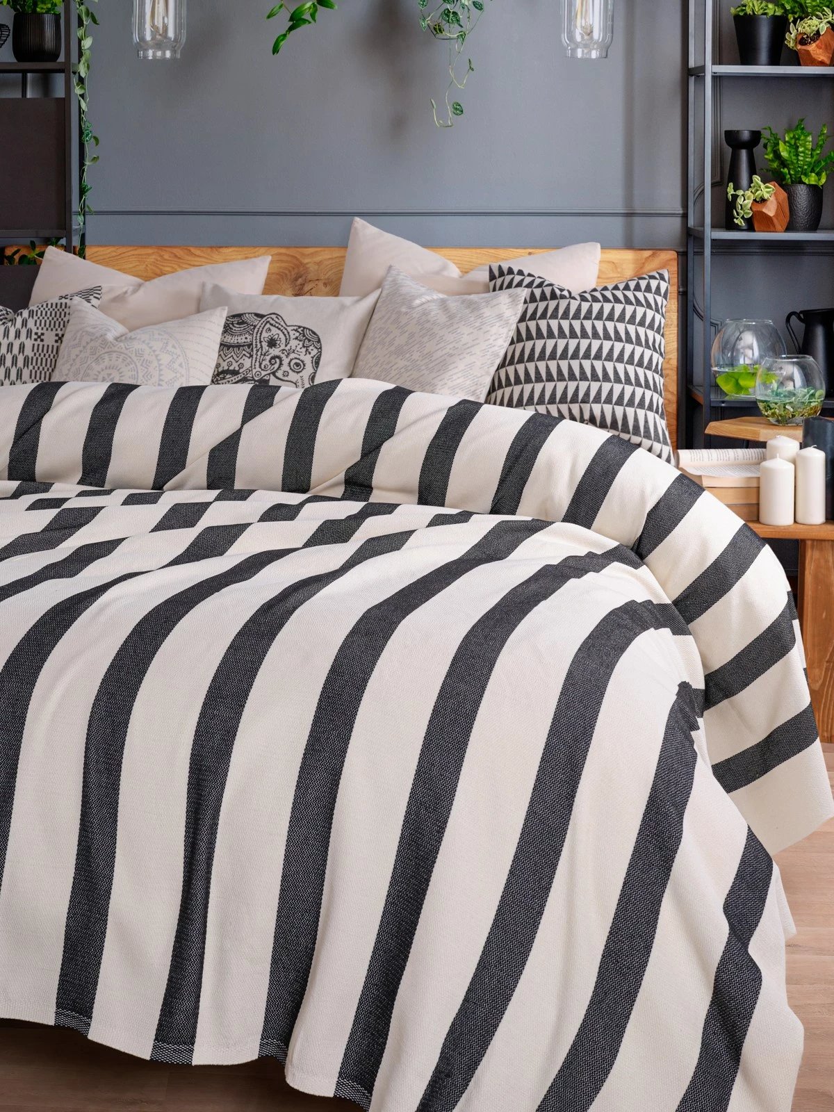 Batanije Double Pique, ngjyrë antracit, Porto, 200x230cm