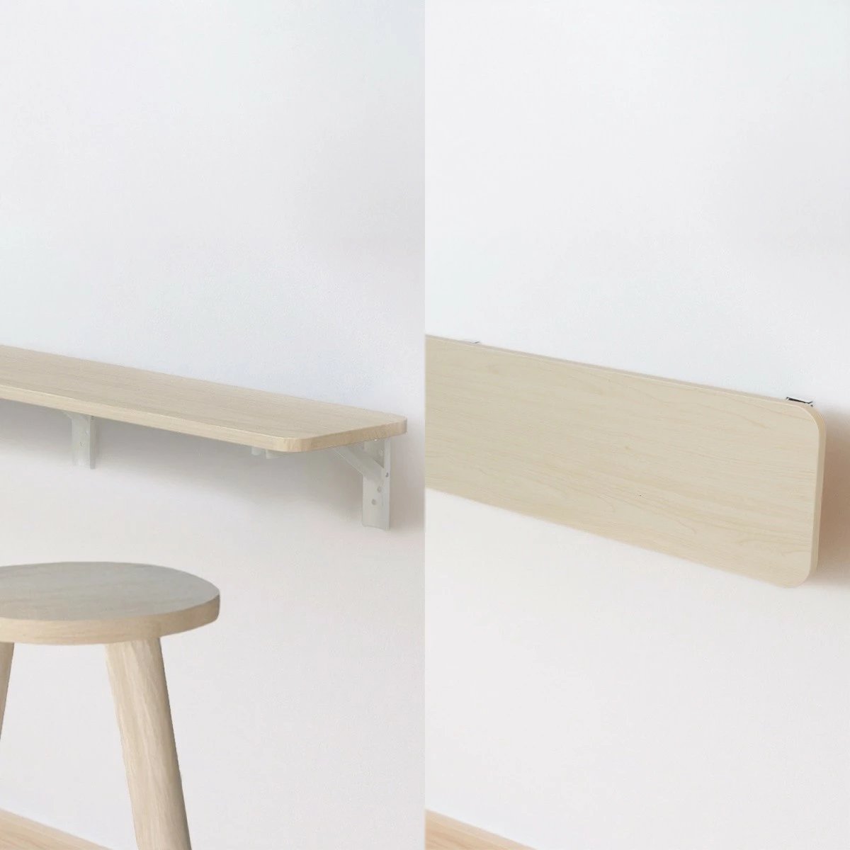 Raft palosës muror, Maclean, MC-129 WD, 100x20 cm, ngarkesë 50 kg, druri/e bardhë