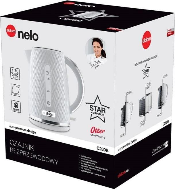 Vluese uji Eldom Nelo C260B, 1.7L, 2000W, e bardhë 