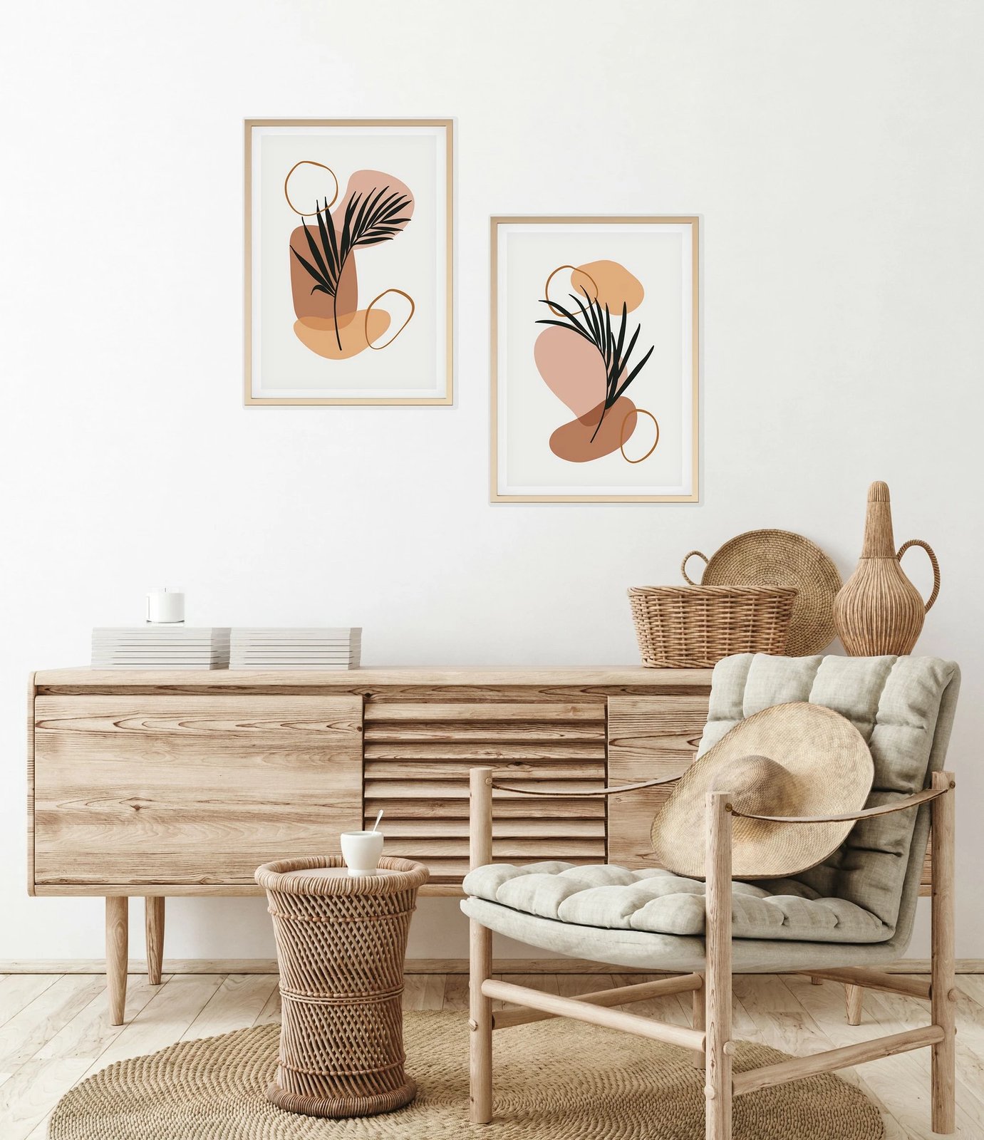 Pikturë dekorative me kornizë MDF (2 copë), Wallity, Huhu127, 50x35cm