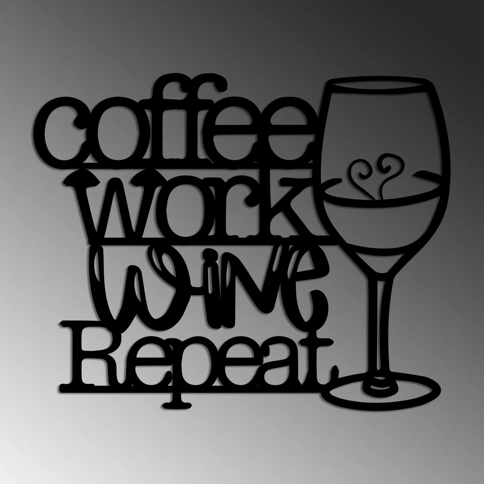 Aksesor dekorativ metalik për mur, Wallity, Coffee Repeat