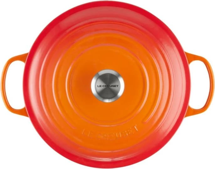 kaserolë gize Le Creuset Signature Round 24 cm 21177240902430, me kapak, e kuqe