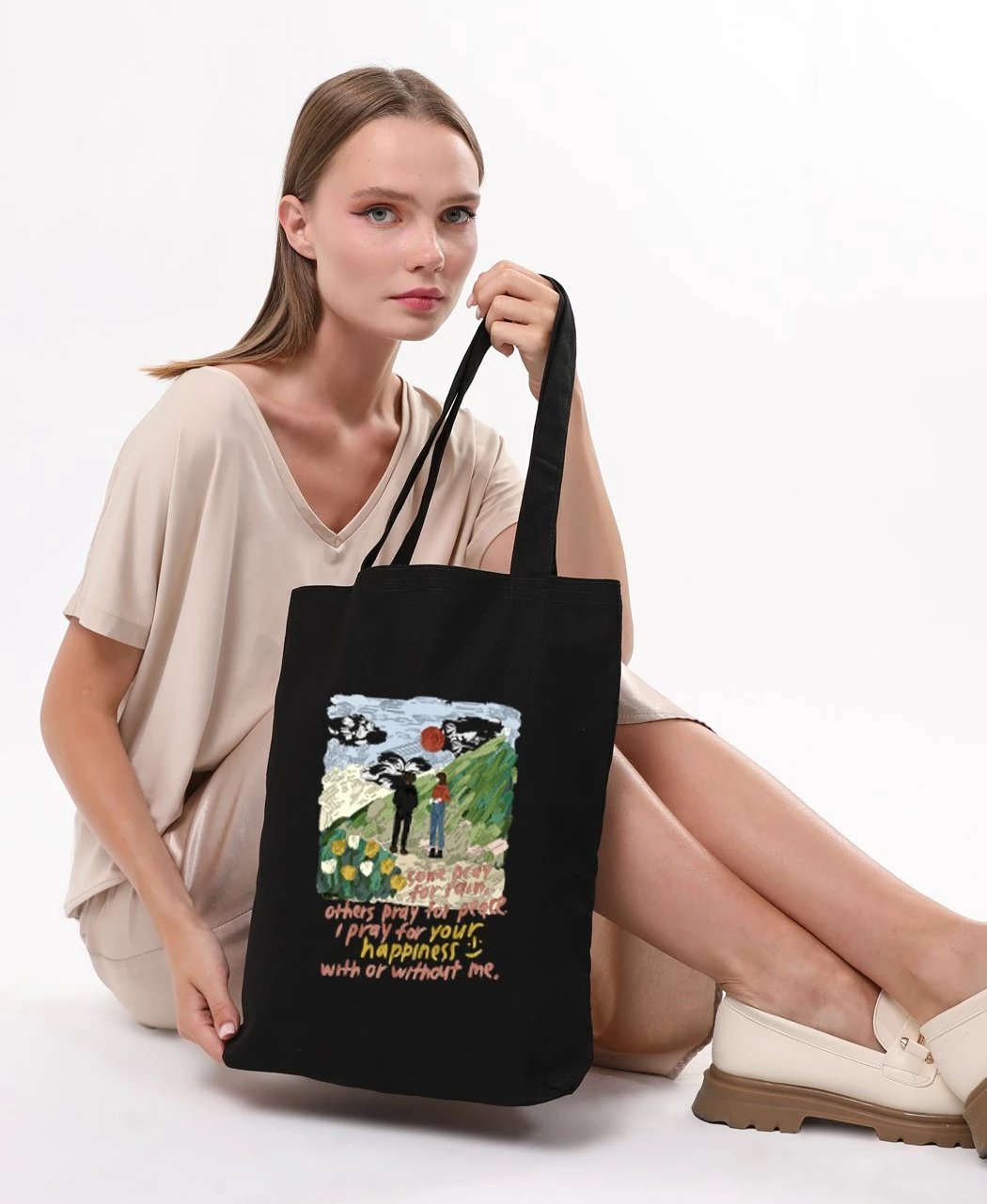 Çantë tote Zoozie Bags, 1881, e zezë, pambuk