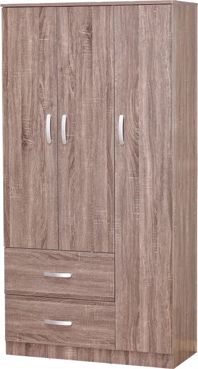 Dollap Zelia me 2 dyer dhe sirtarë, ngjyrë arre, 90x42x180cm