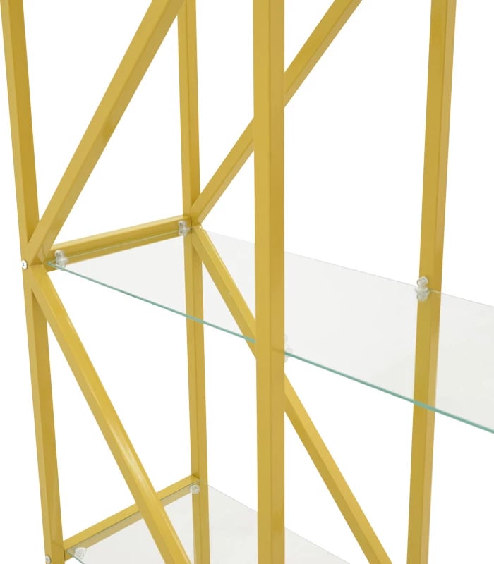 Raft Aylan, xham e metal, ngjyrë ari, 100x30x200cm